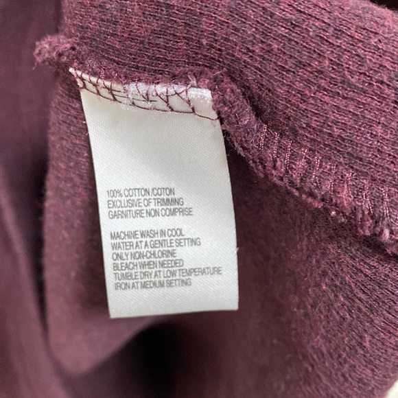 Men’s Quarter Zip Sweater, burgundy/maroon color, Medium - Picture 7 of 7